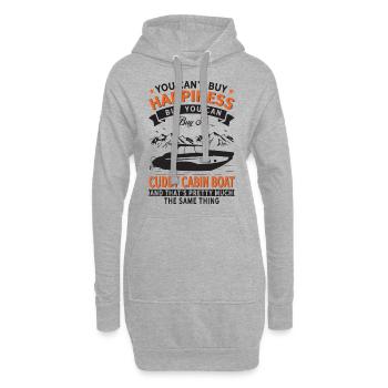 Je ne peux pas acheter du bonheur, mais un bateau câlin - Sweat-shirt à capuche long Femme - gris chiné - Devant