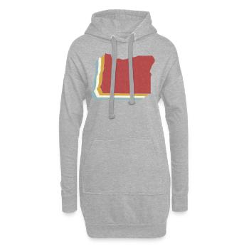 USA State - Vintage Map Oregon - Hoodie-Kleid - Grau meliert - Vorne