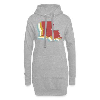 État des États-Unis - Carte vintage Louisiane - Sweat-shirt à capuche long Femme - gris chiné - Devant