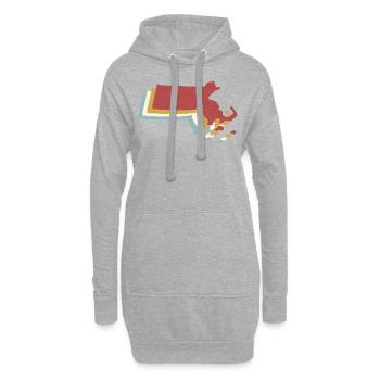 USA State - Vintage Map Massachusetts - Hoodie-Kleid - Grau meliert - Vorne