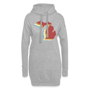 USA State - Vintage Map Michigan - Hoodie-Kleid - Grau meliert - Vorne