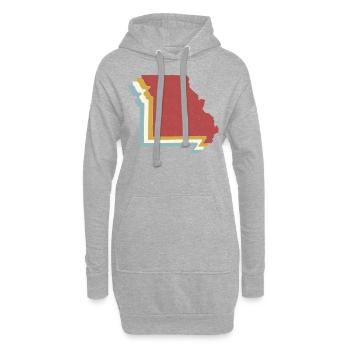 USA State - Vintage Map Missouri - Hoodie-Kleid - Grau meliert - Vorne