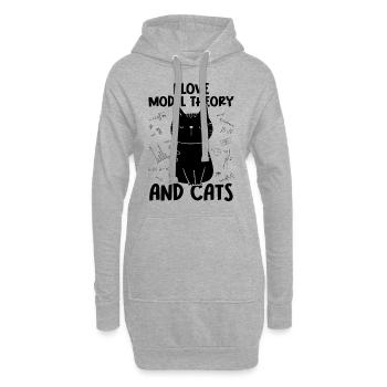 J’aime les chats - Théorie des modèles - Sweat-shirt à capuche long Femme - gris chiné - Devant
