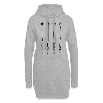 Palm Holiday - Île de Cuba - Sweat-shirt à capuche long Femme - gris chiné - Devant