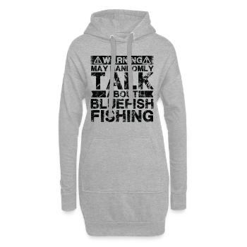 Pêche - Poisson bleu -Poisson - Sweat-shirt à capuche long Femme - gris chiné - Devant