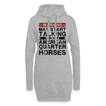 En parlant de Quarter Horse américain - Sweat-shirt à capuche long Femme - gris chiné - Devant