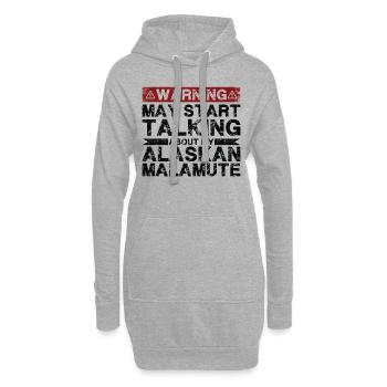 En parlant de Malamute d’Alaska - Sweat-shirt à capuche long Femme - gris chiné - Devant