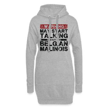 Parlez de Malinois belge - Sweat-shirt à capuche long Femme - gris chiné - Devant
