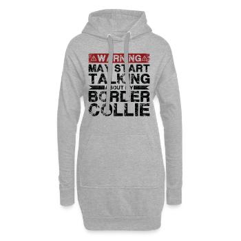 En parlant de Border Collie - Sweat-shirt à capuche long Femme - gris chiné - Devant