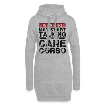 En parlant de Cane Corso - Sweat-shirt à capuche long Femme - gris chiné - Devant