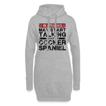 En parlant d’épagneul cocker - Sweat-shirt à capuche long Femme - gris chiné - Devant
