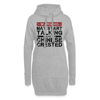 En parlant de chien chinois à crête - Sweat-shirt à capuche long Femme - gris chiné - Devant