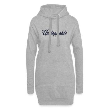 Motivierendes Sprichwort - Unaufhaltsam - Hoodie-Kleid - Grau meliert - Vorne