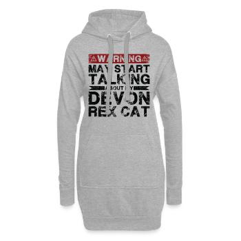 Speaking of Devon Rex Cat - Hoodie Dress - heather grey - Front