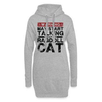 Über Ragdoll Cat Sprechen - Hoodie-Kleid - Grau meliert - Vorne