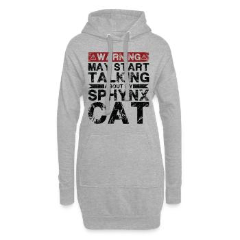 Apropos Sphynx-Katze - Hoodie-Kleid - Grau meliert - Vorne