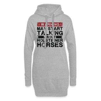En parlant de cheval Holstein - Sweat-shirt à capuche long Femme - gris chiné - Devant
