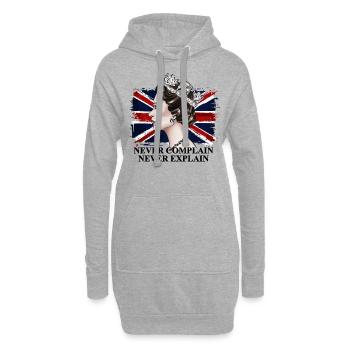 Reine d’Angleterre - Sweat-shirt à capuche long Femme - gris chiné - Devant