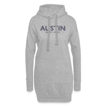 USA Stadt Koordinaten - Austin - Hoodie-Kleid - Grau meliert - Vorne