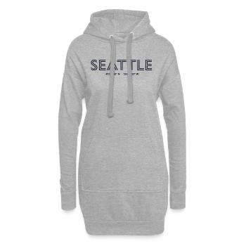 USA Stadt Koordinaten - Seattle - Hoodie-Kleid - Grau meliert - Vorne