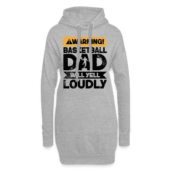 Warning Will Yell - Basketball-Vater - Hoodie-Kleid - Grau meliert - Vorne