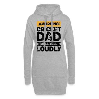 Warnung Schreien - Cricket Dad - Hoodie-Kleid - Grau meliert - Vorne