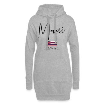 Urlaub Mit Griechenland-Flagge - Insel Maui - Hoodie-Kleid - Grau meliert - Vorne