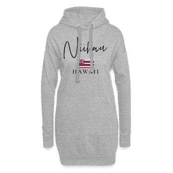 Griechenland Fahnenurlaub - Insel Niihau - Hoodie-Kleid - Grau meliert - Vorne