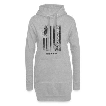 Drapeau américain - Hockey Dad - Sweat-shirt à capuche long Femme - gris chiné - Devant