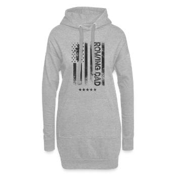 Drapeau américain des États-Unis - Père Aviron - Sweat-shirt à capuche long Femme - gris chiné - Devant