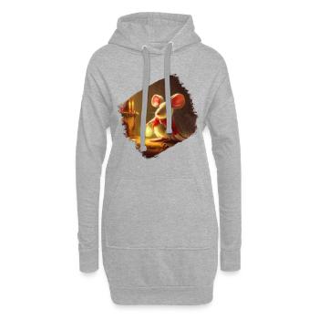 Souris de Noël - Sweat-shirt à capuche long Femme - gris chiné - Devant