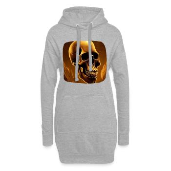 Skull Biker - Sweat-shirt à capuche long Femme - gris chiné - Devant