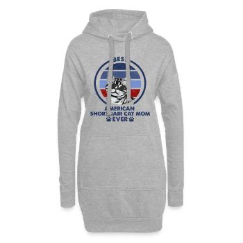 Maman chat - American Shorthair Katze - Sweat-shirt à capuche long Femme - gris chiné - Devant