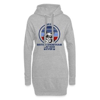 Cat Dad - British Shorthair Katze - Sweat-shirt à capuche long Femme - gris chiné - Devant