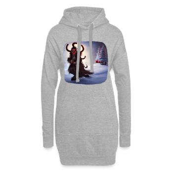 Krampus - Sweat-shirt à capuche long Femme - gris chiné - Devant