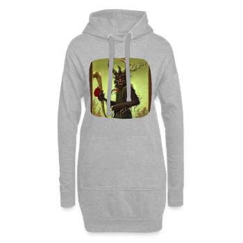 Krampus - Sweat-shirt à capuche long Femme - gris chiné - Devant