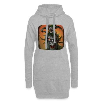 Krampus - Sweat-shirt à capuche long Femme - gris chiné - Devant