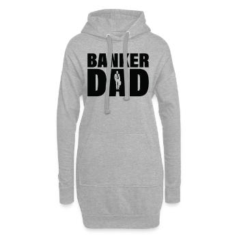 Emploi - Banker Papa - Sweat-shirt à capuche long Femme - gris chiné - Devant