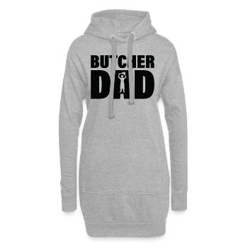 Job - Metzger-Vater - Hoodie-Kleid - Grau meliert - Vorne