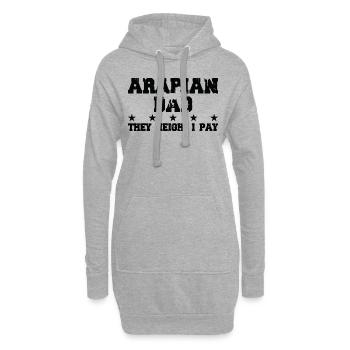 Père du cheval - Arabe - Sweat-shirt à capuche long Femme - gris chiné - Devant