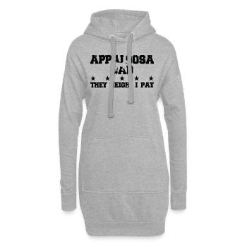 Pferdedad - Appaloosa - Sweat-shirt à capuche long Femme - gris chiné - Devant