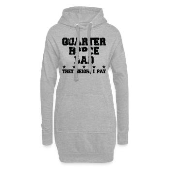 Père Cheval - Quarter Horse - Sweat-shirt à capuche long Femme - gris chiné - Devant