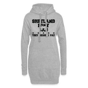 Pferdes Vater - Shetlandpony - Hoodie-Kleid - Grau meliert - Vorne