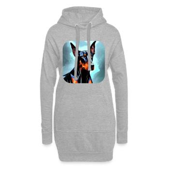 Doberman - Sweat-shirt à capuche long Femme - gris chiné - Devant
