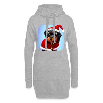 Yorkshire Terrier Welpe - Hoodie-Kleid - Grau meliert - Vorne