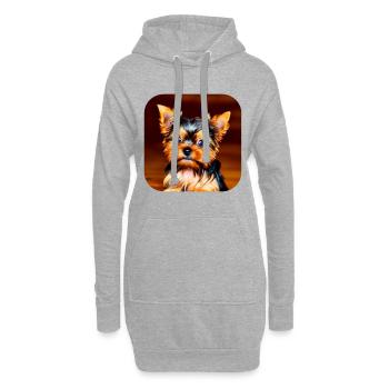 Yorkshire Terrier Chiot - Sweat-shirt à capuche long Femme - gris chiné - Devant