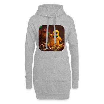 Weihnachts Lebkuchenmann - Hoodie-Kleid - Grau meliert - Vorne