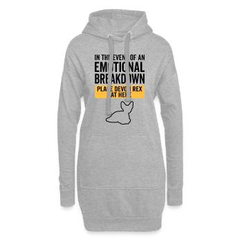 Emotional - Devon Rex Cat - Hoodie Dress - heather grey - Front
