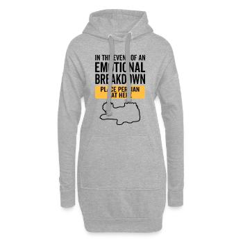 Émotionnel - Chat persan - Sweat-shirt à capuche long Femme - gris chiné - Devant