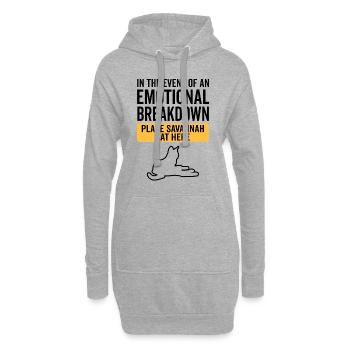 Emotional - Savannah Katze - Hoodie-Kleid - Grau meliert - Vorne